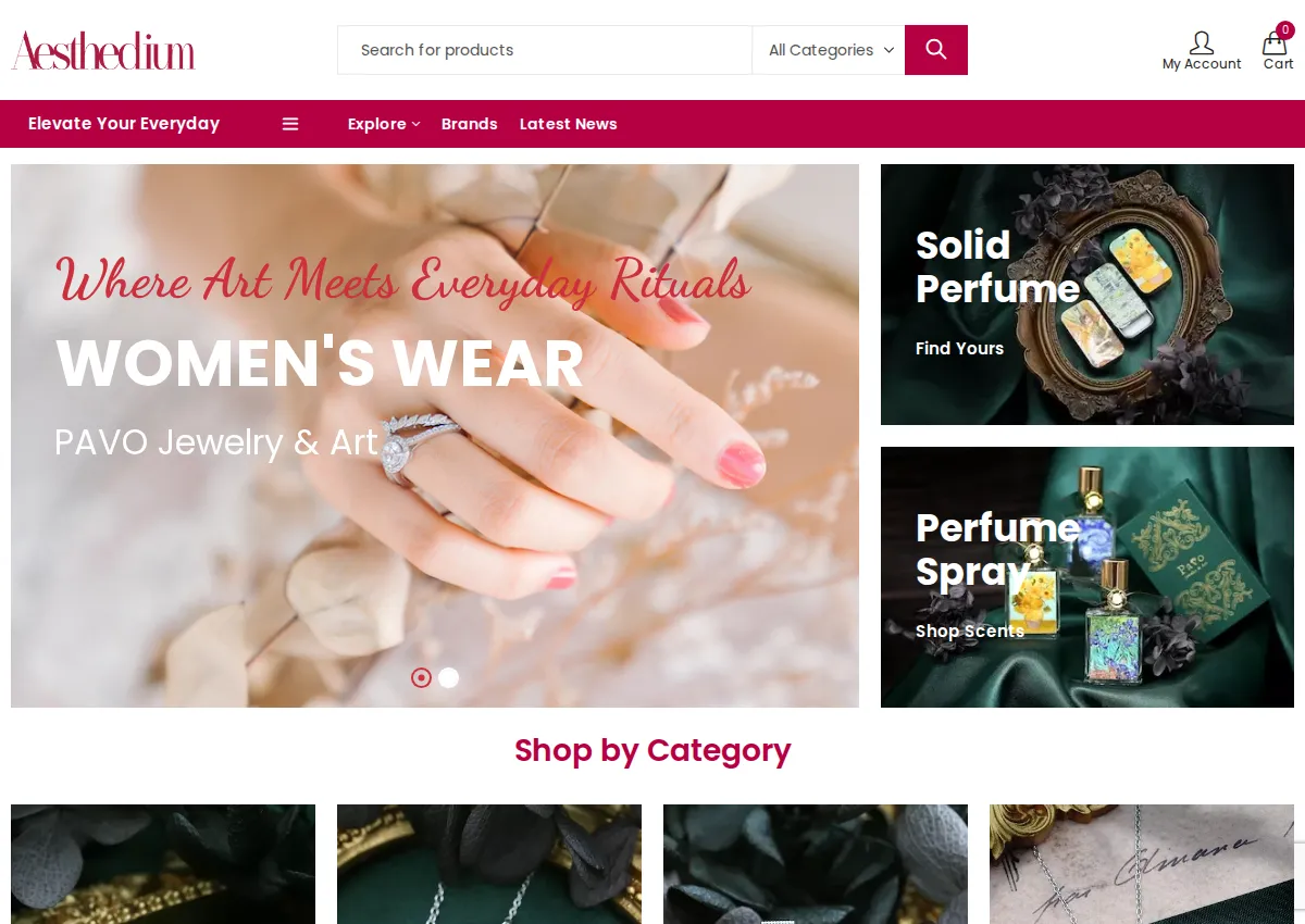 Store homepage