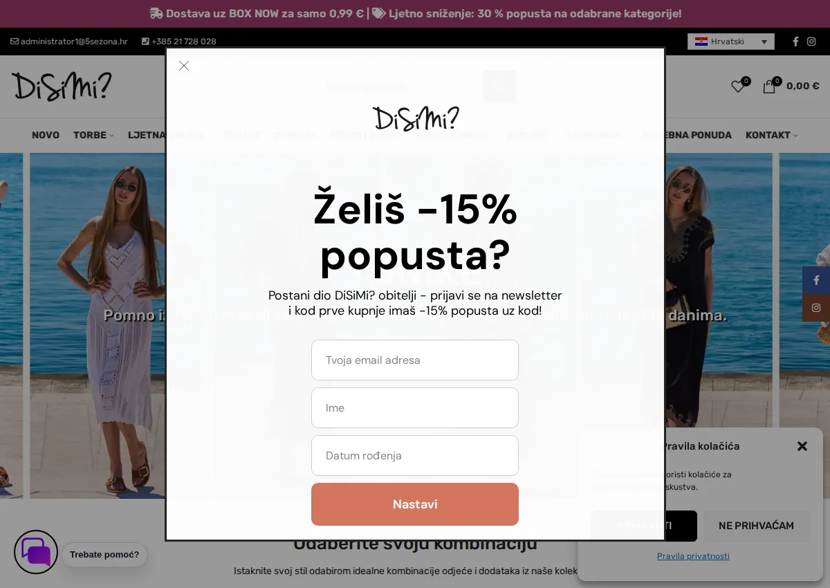 Store homepage
