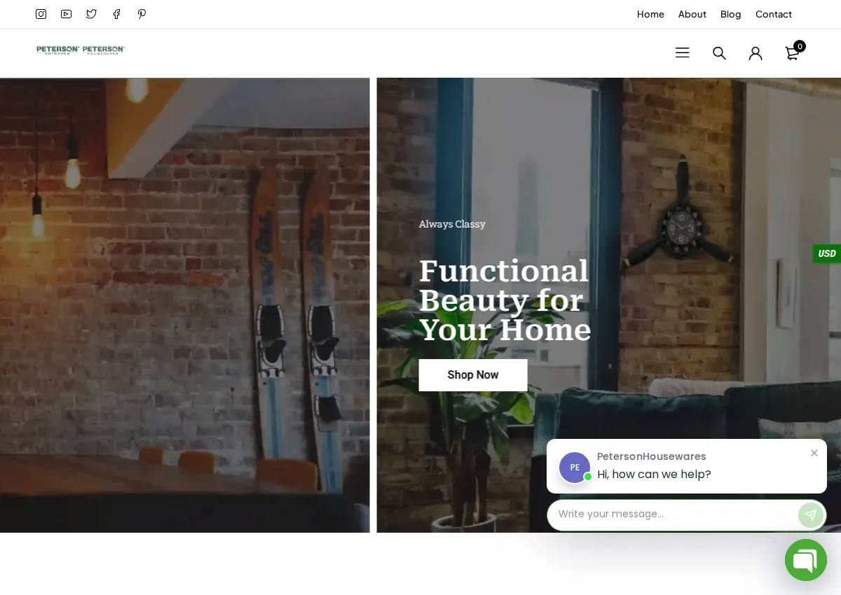 Store homepage