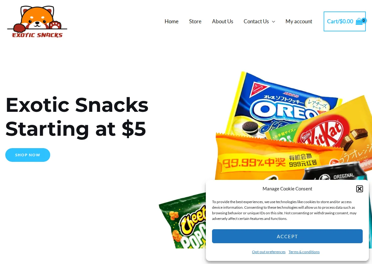 Store homepage