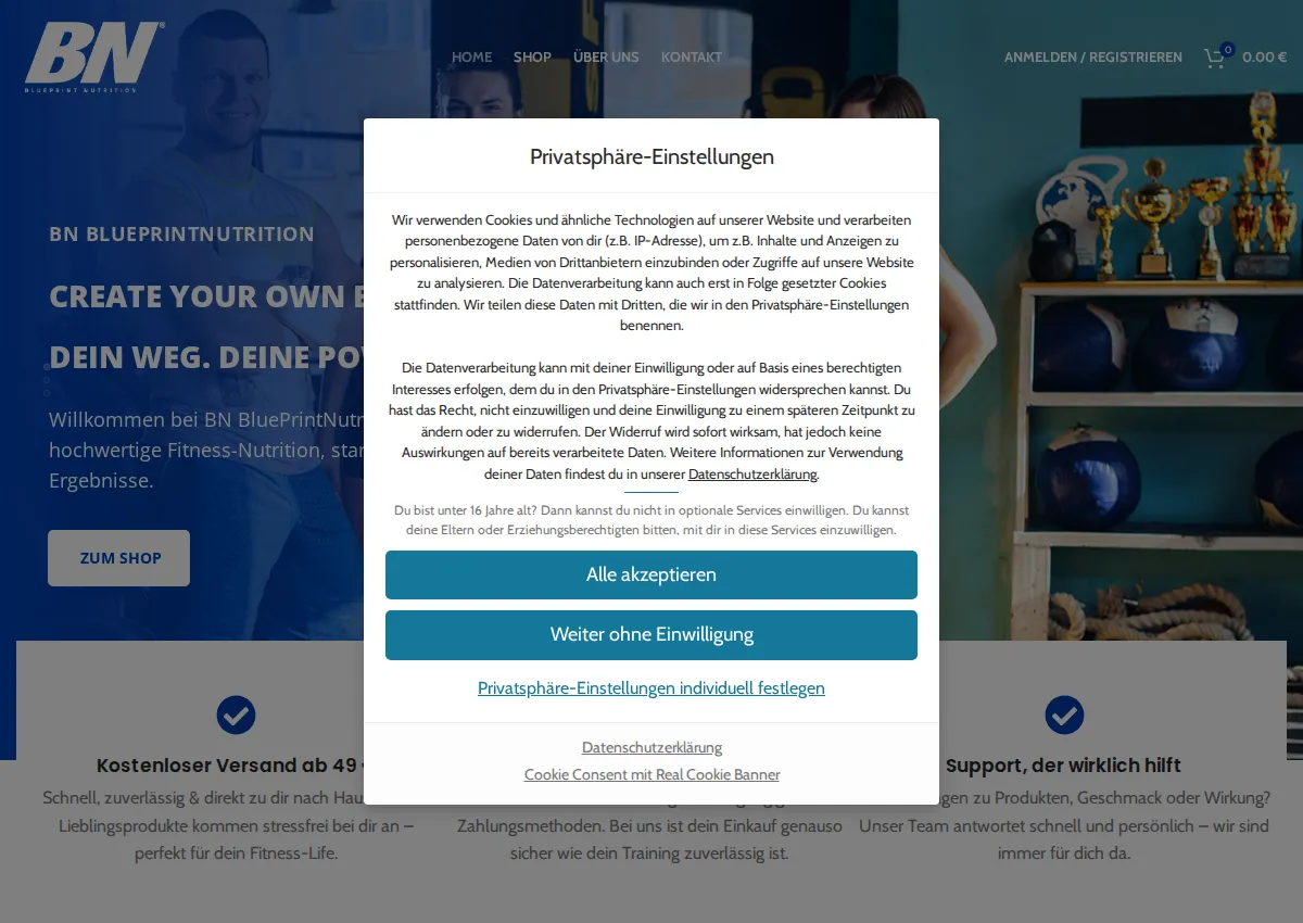 Store homepage