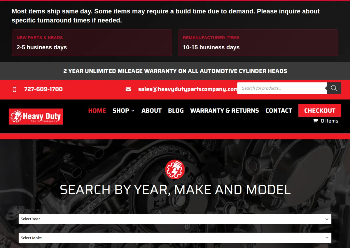 Store homepage