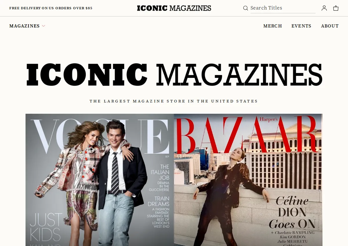 Store homepage