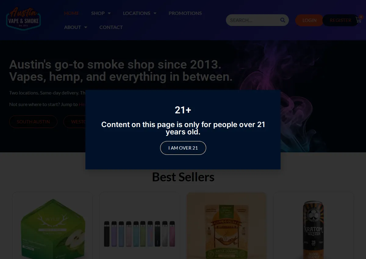 Store homepage