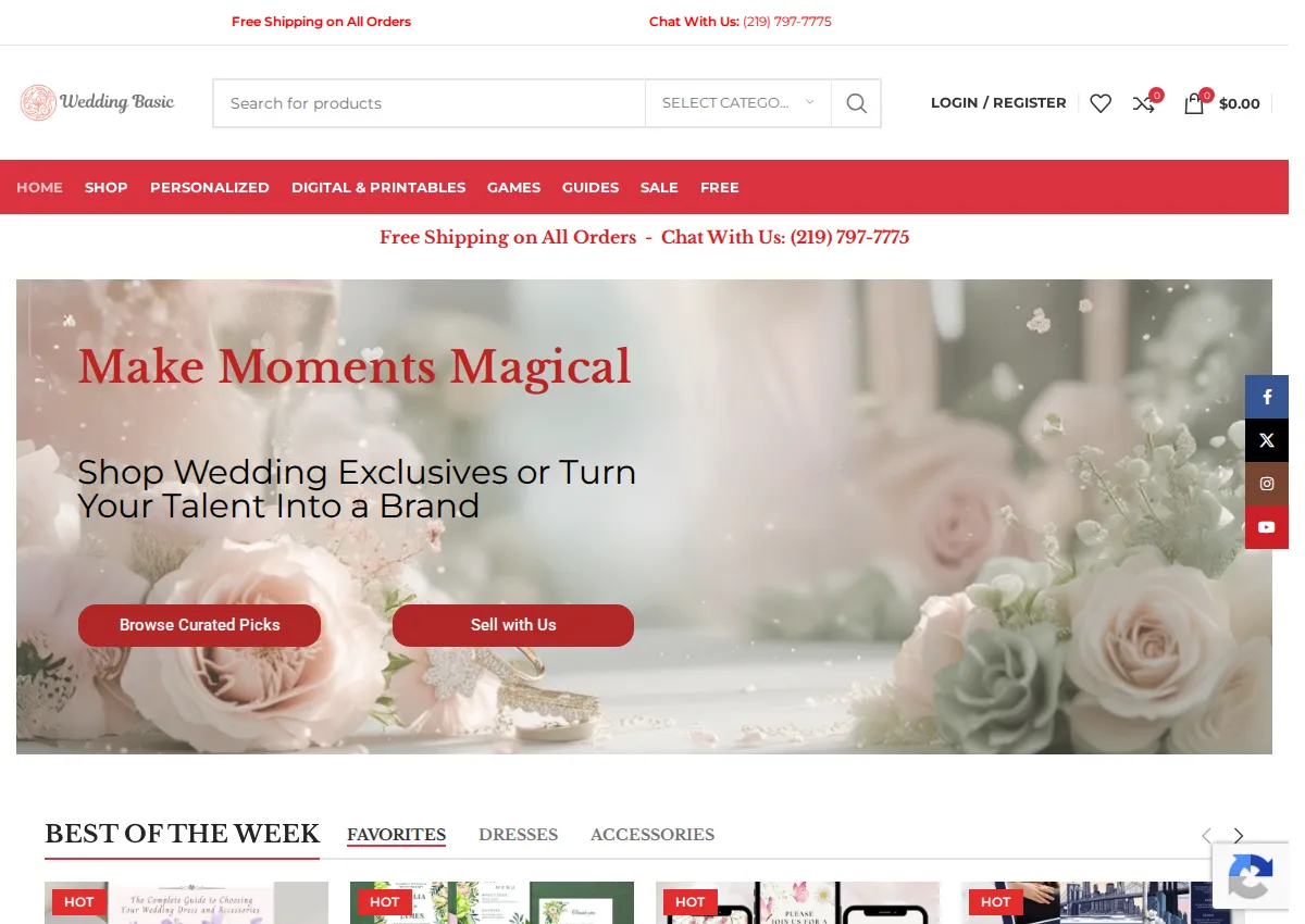 Store homepage