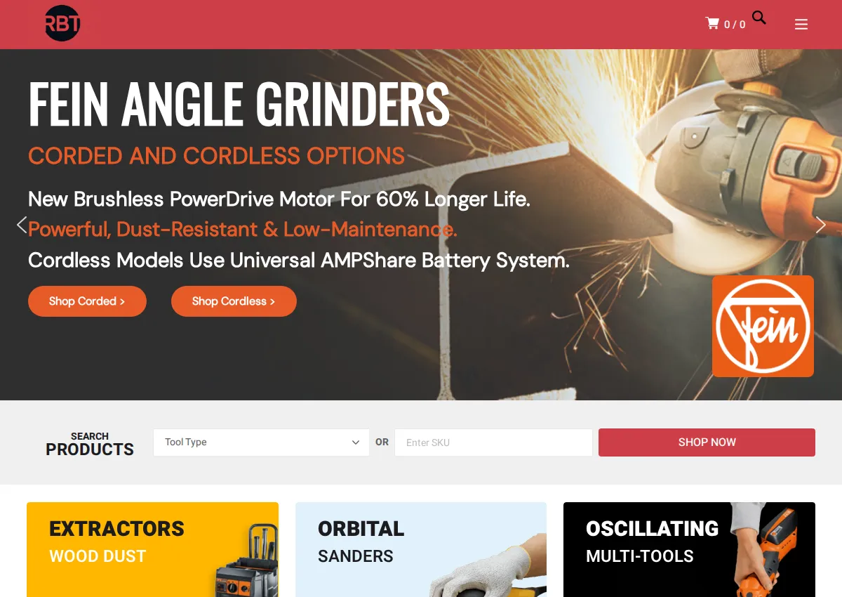Store homepage