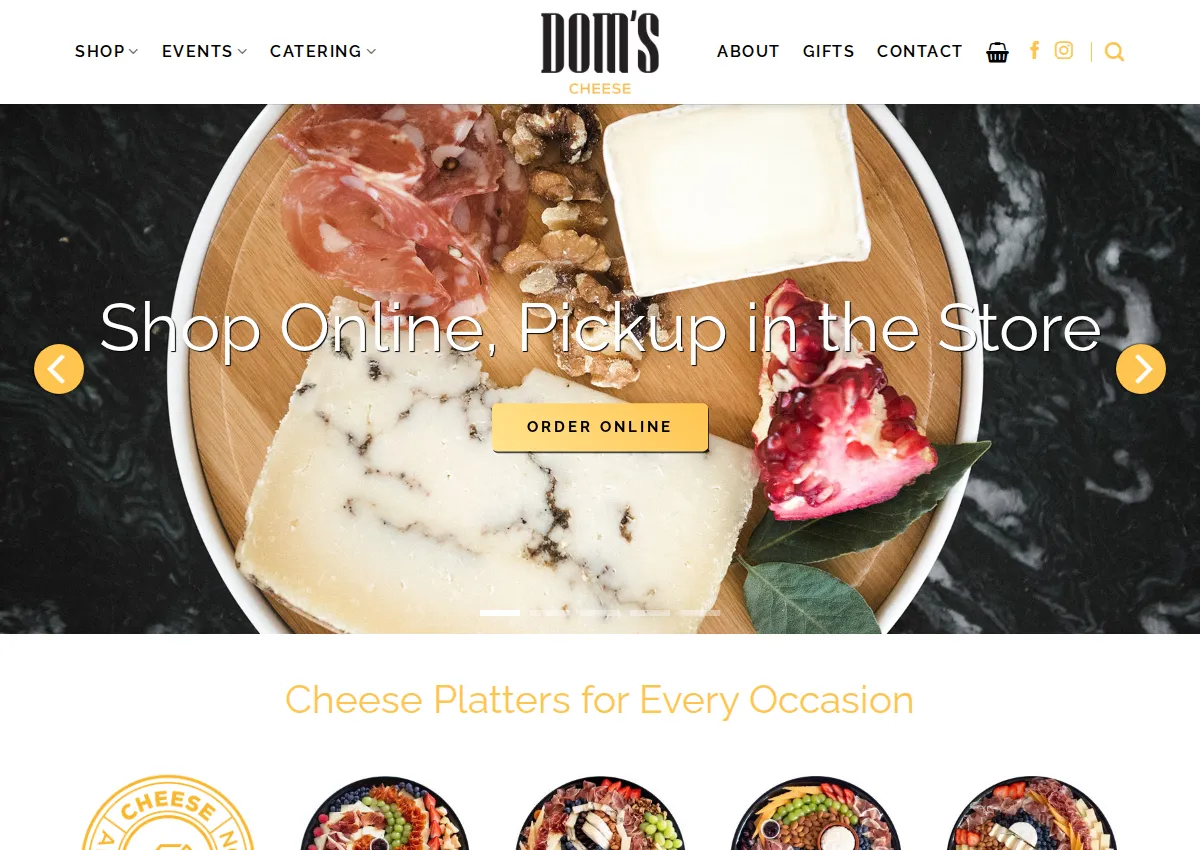 Store homepage