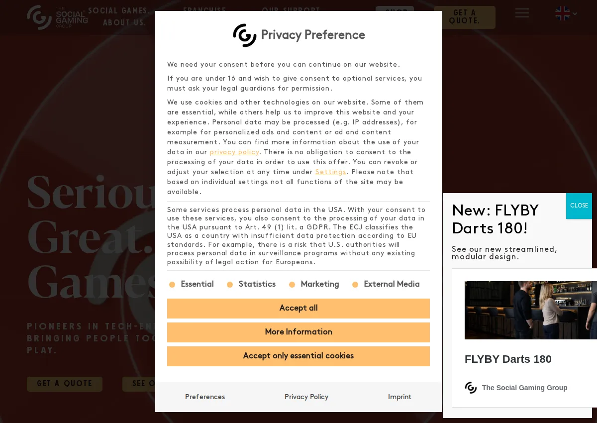 Store homepage