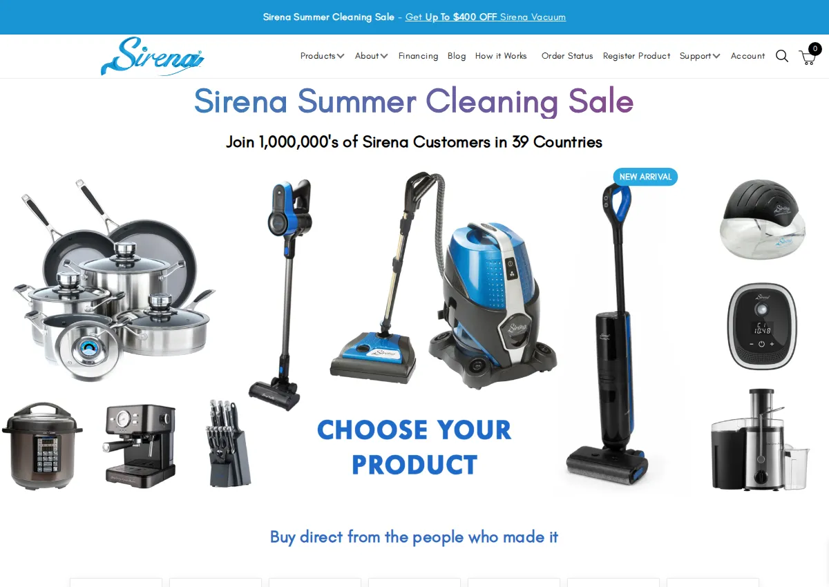Store homepage