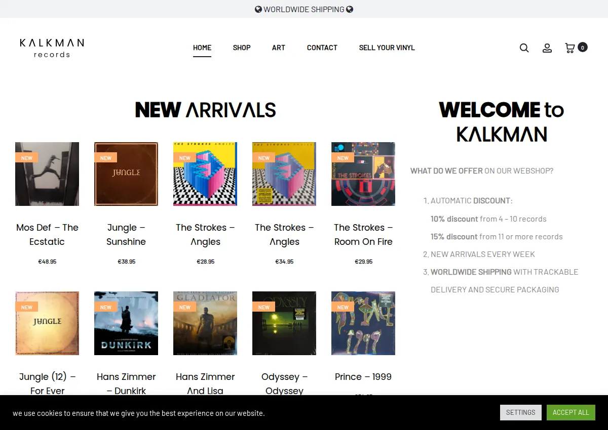 Store homepage