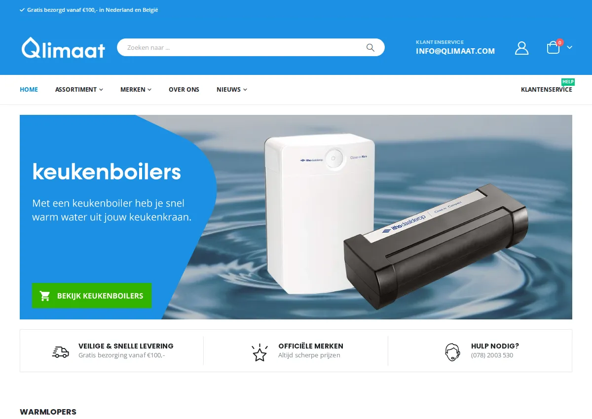 Store homepage