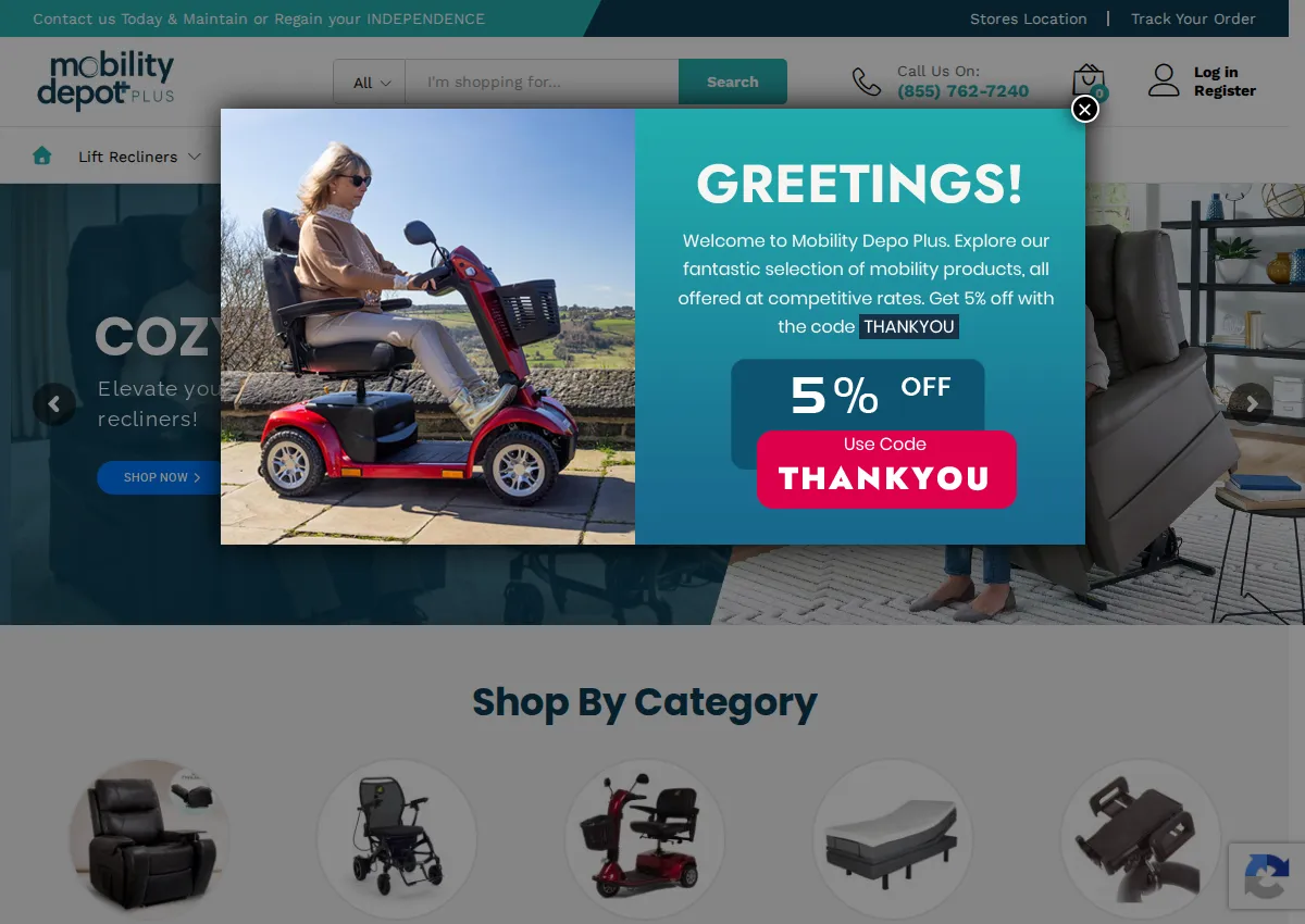 Store homepage