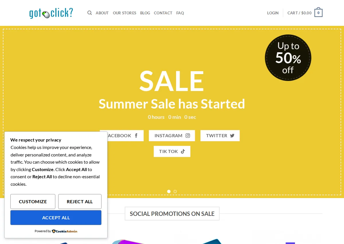 Store homepage