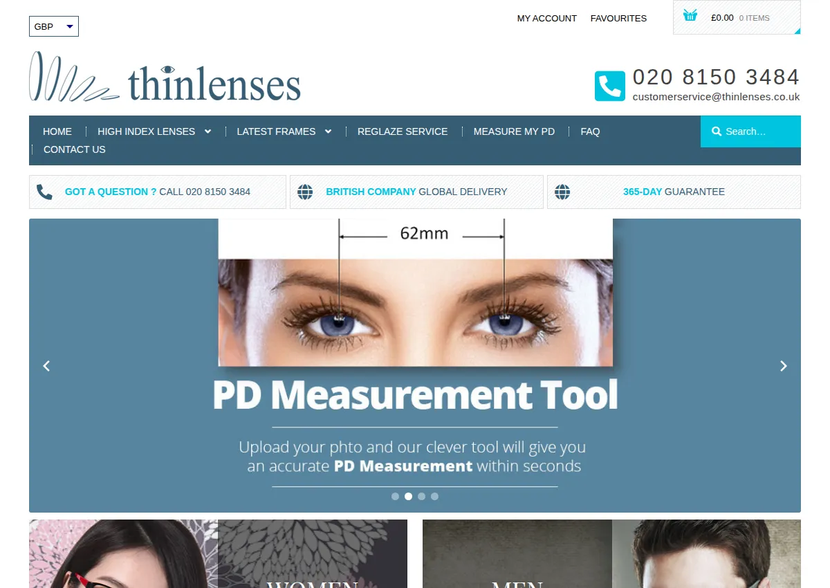 Store homepage