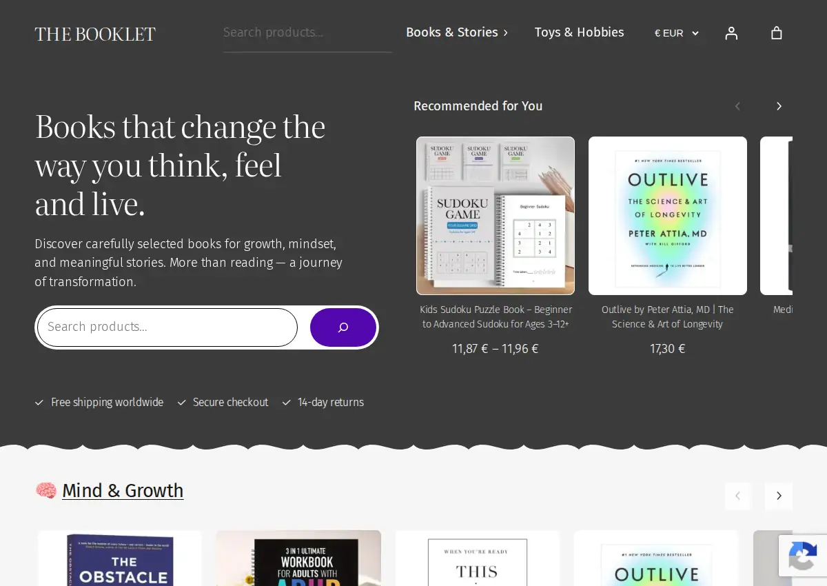 Store homepage