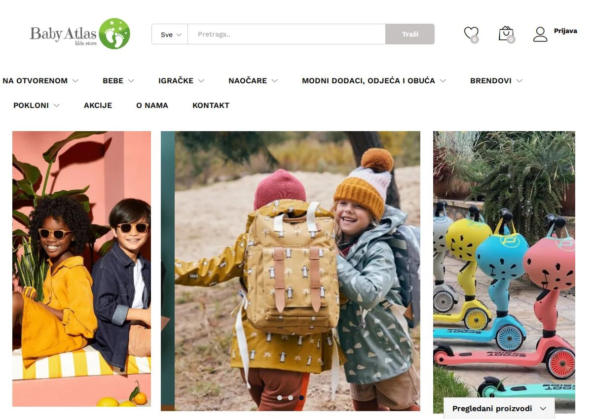 Store homepage