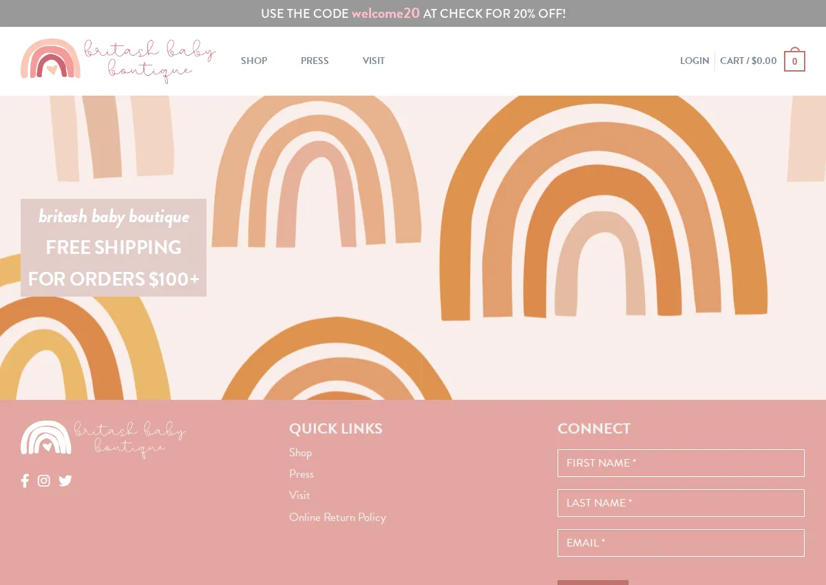 Store homepage