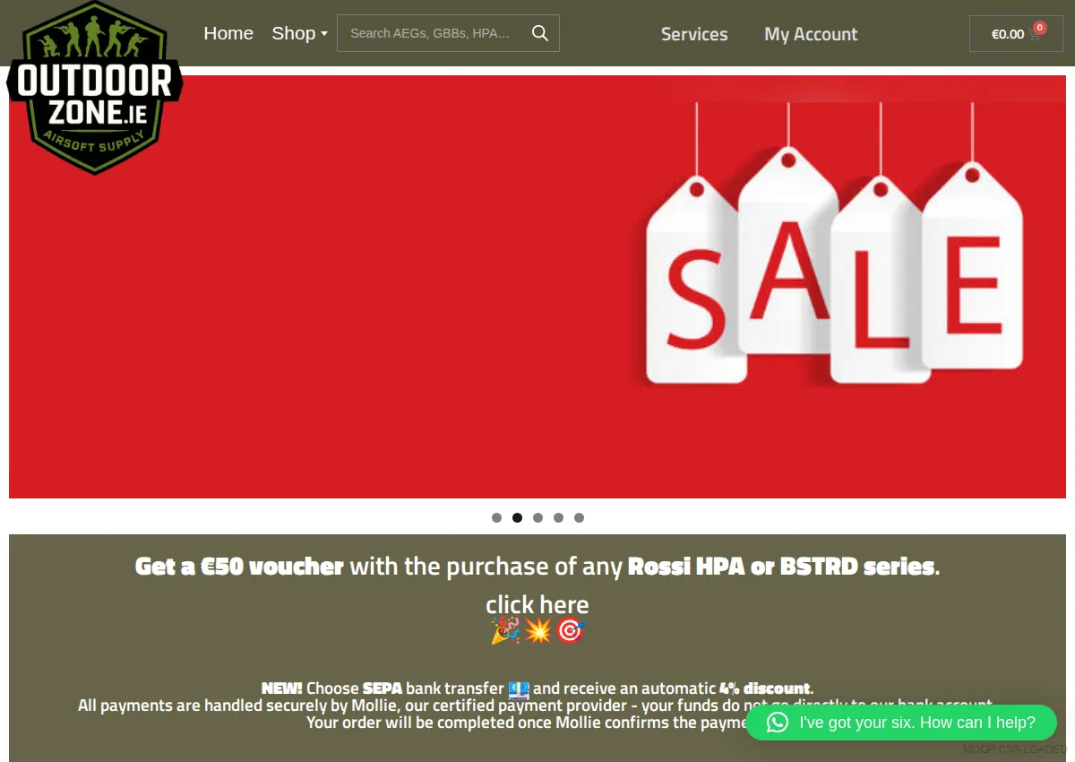 Store homepage