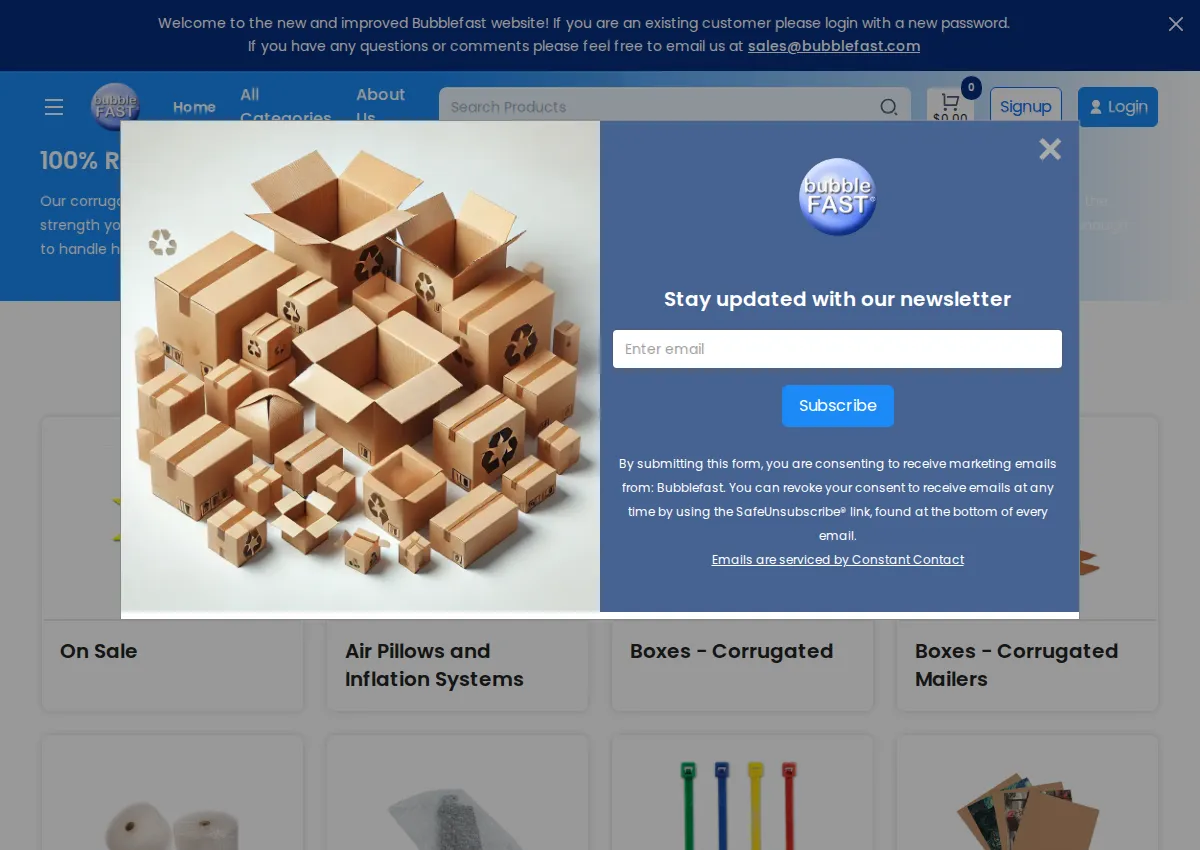 Store homepage