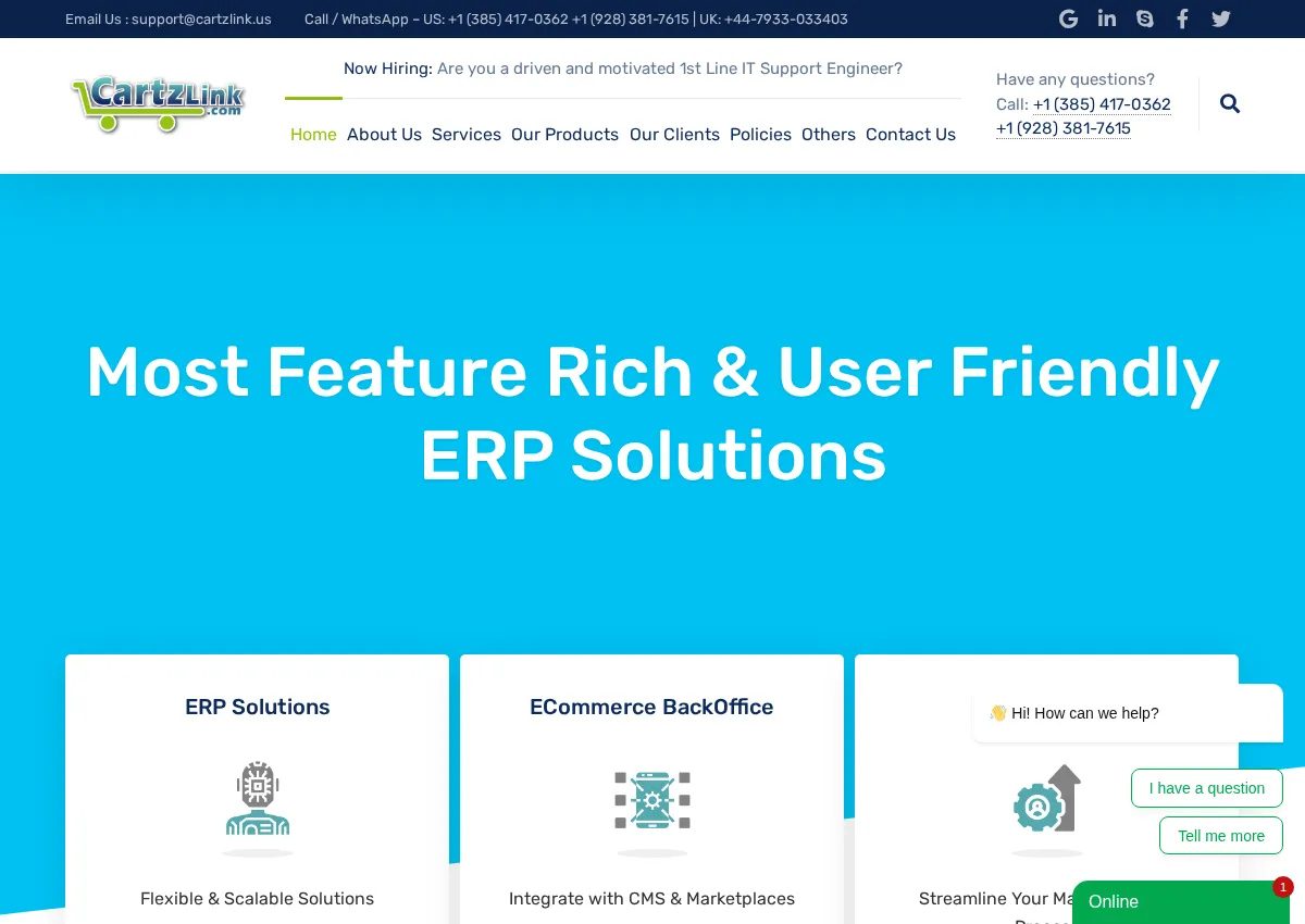Store homepage