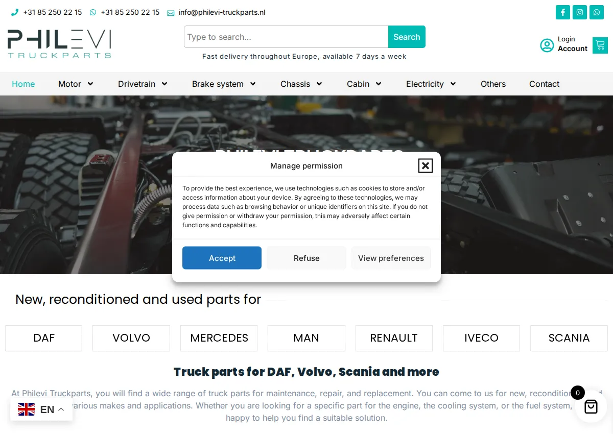 Store homepage