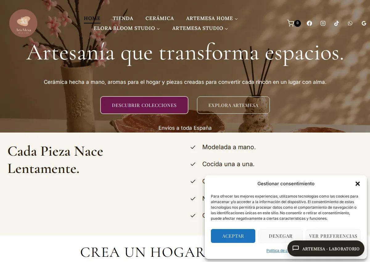 Store homepage