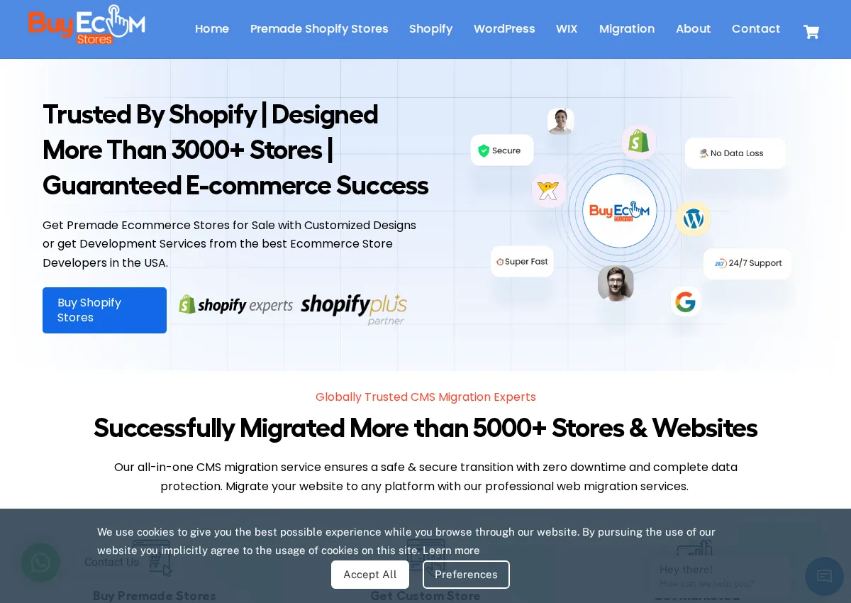 Store homepage