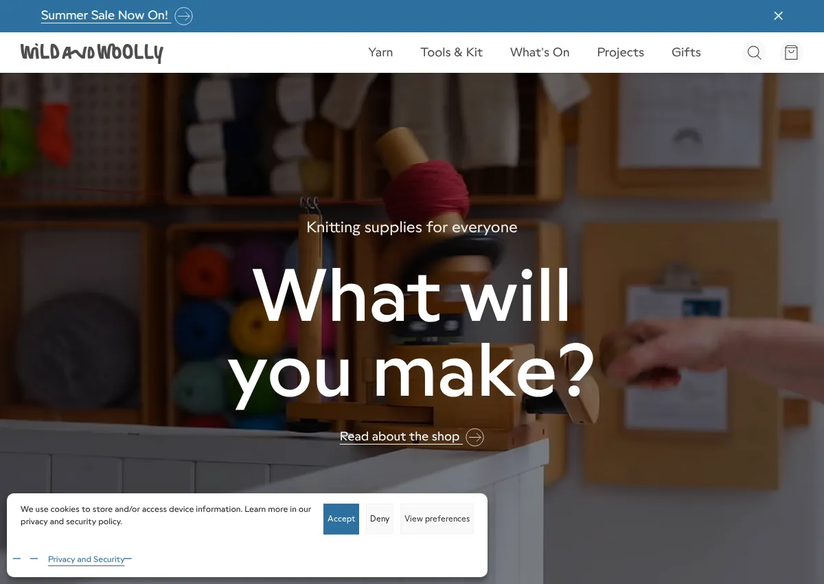 Store homepage