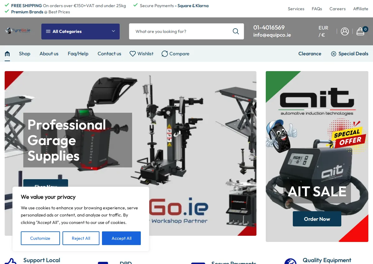 Store homepage