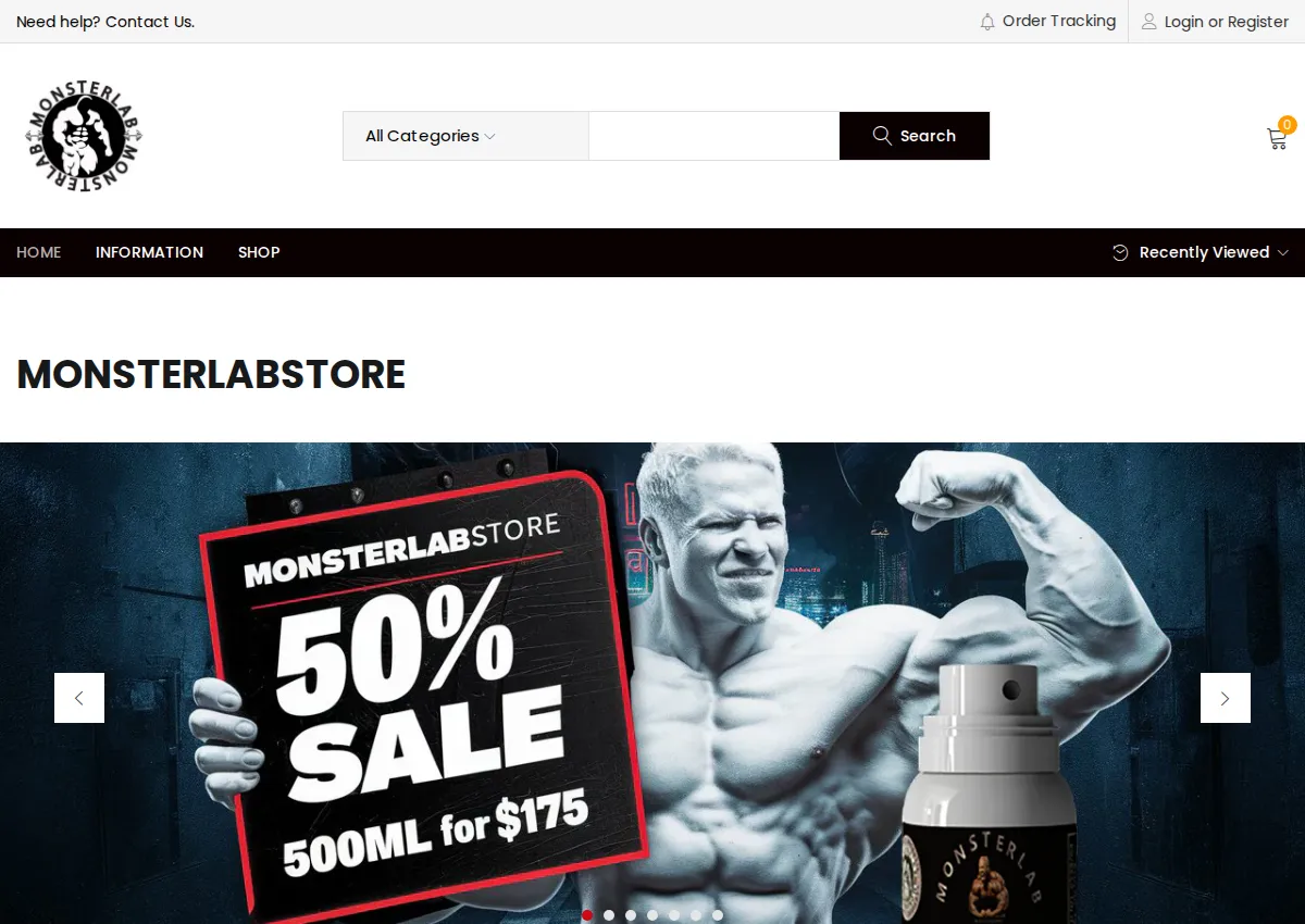Store homepage