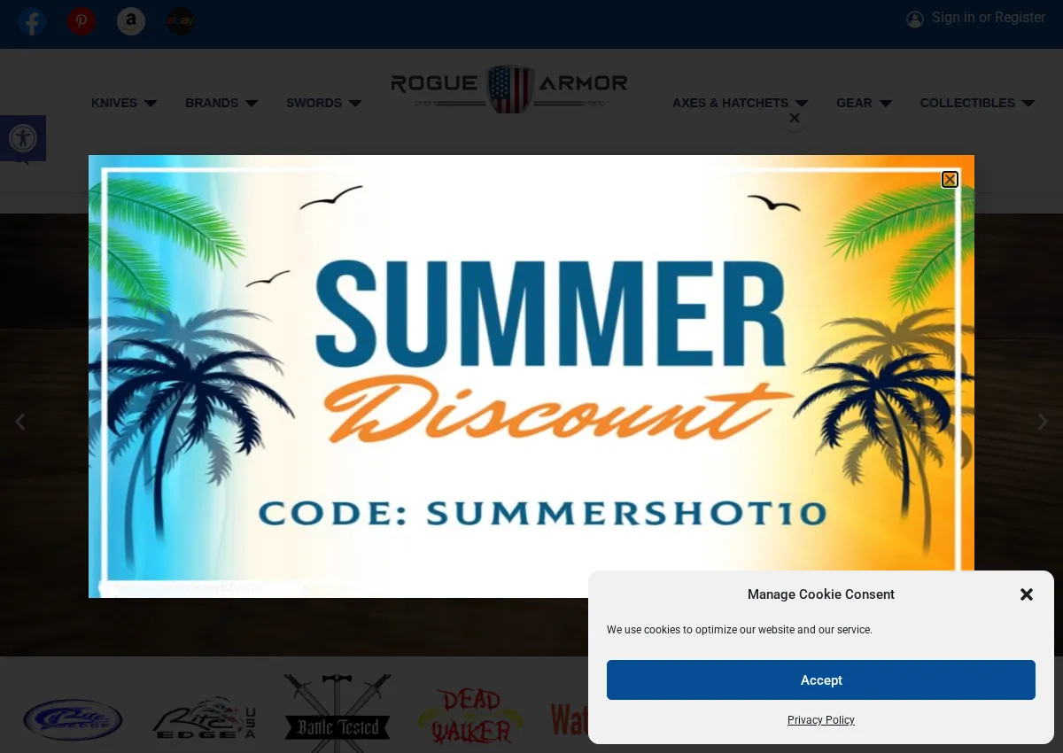 Store homepage