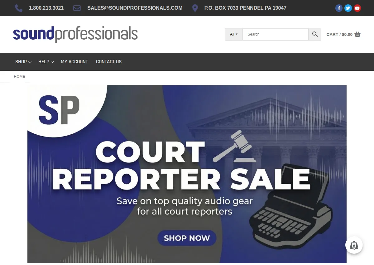 Store homepage