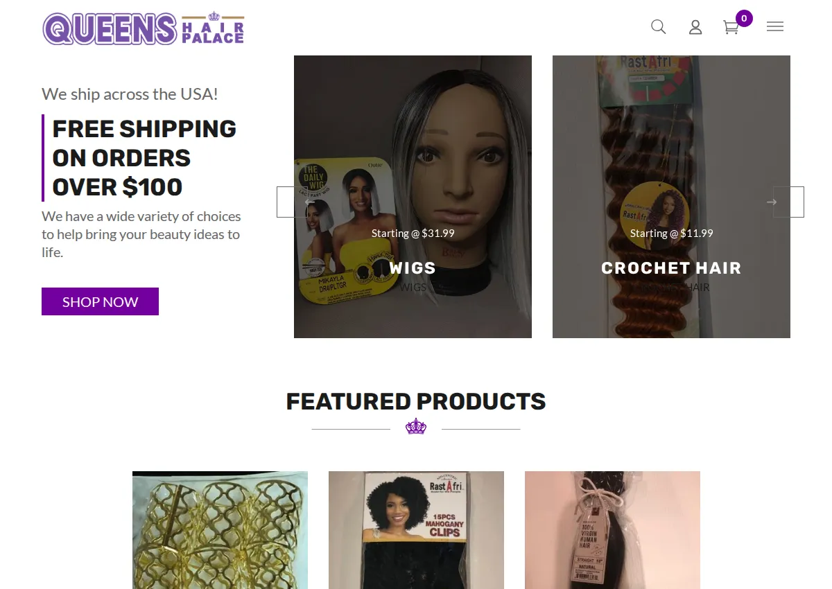 Store homepage