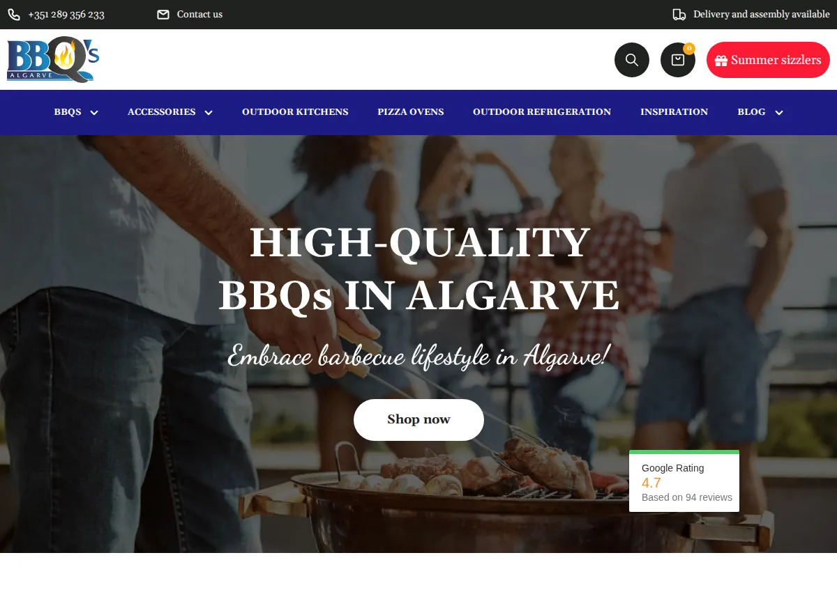 Store homepage