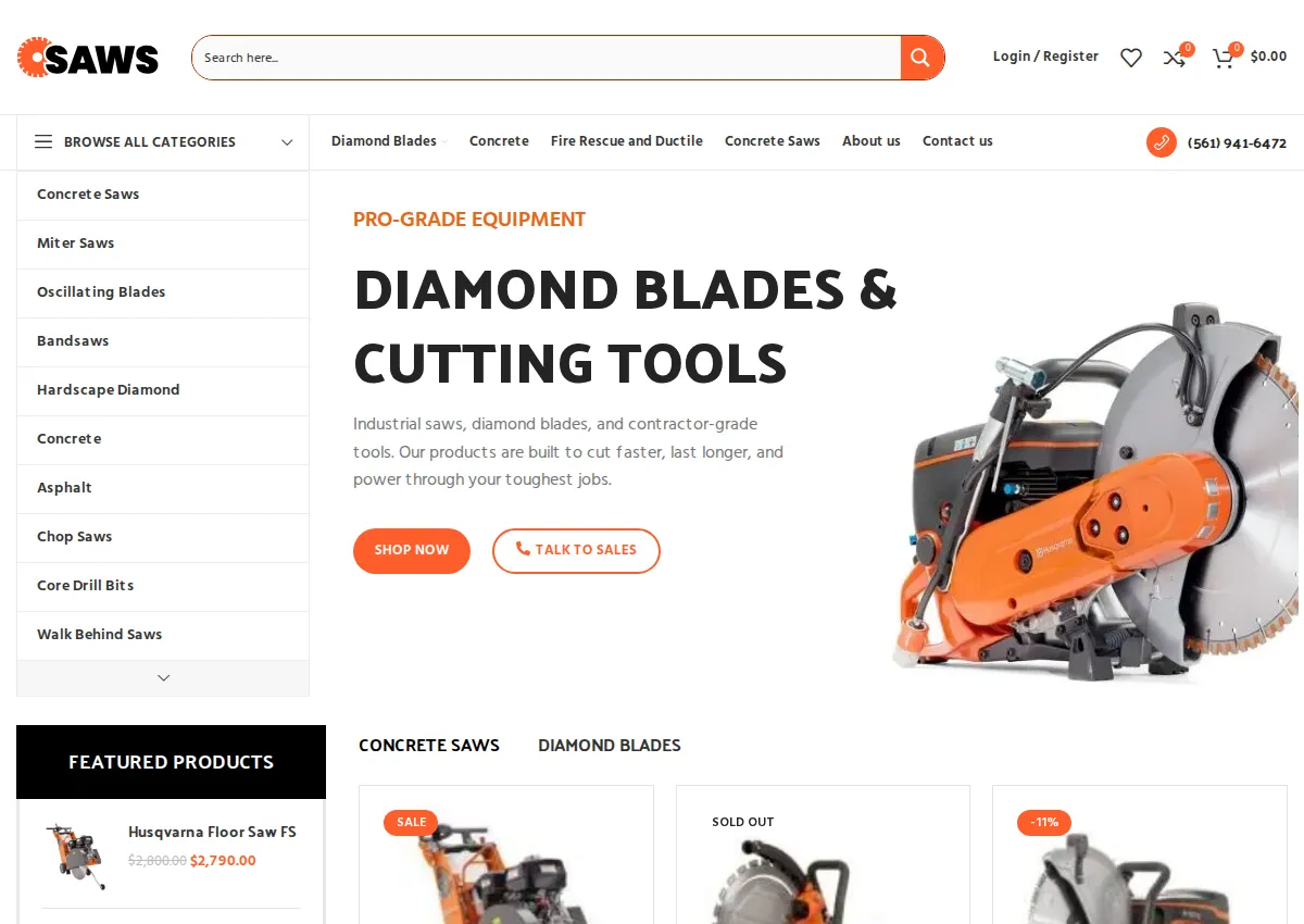 Store homepage