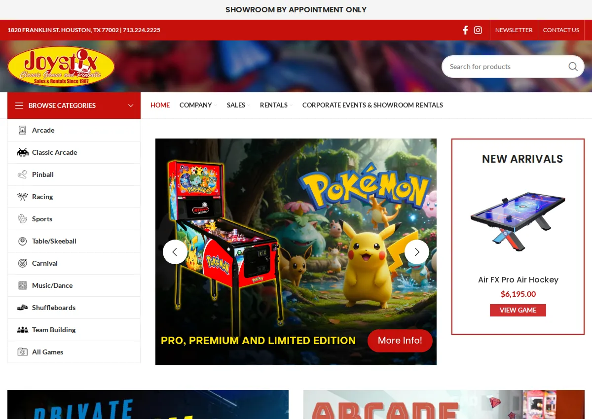 Store homepage