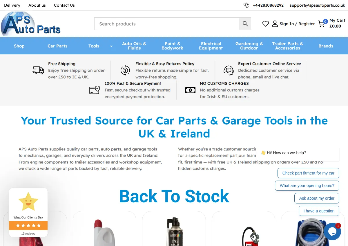 Store homepage