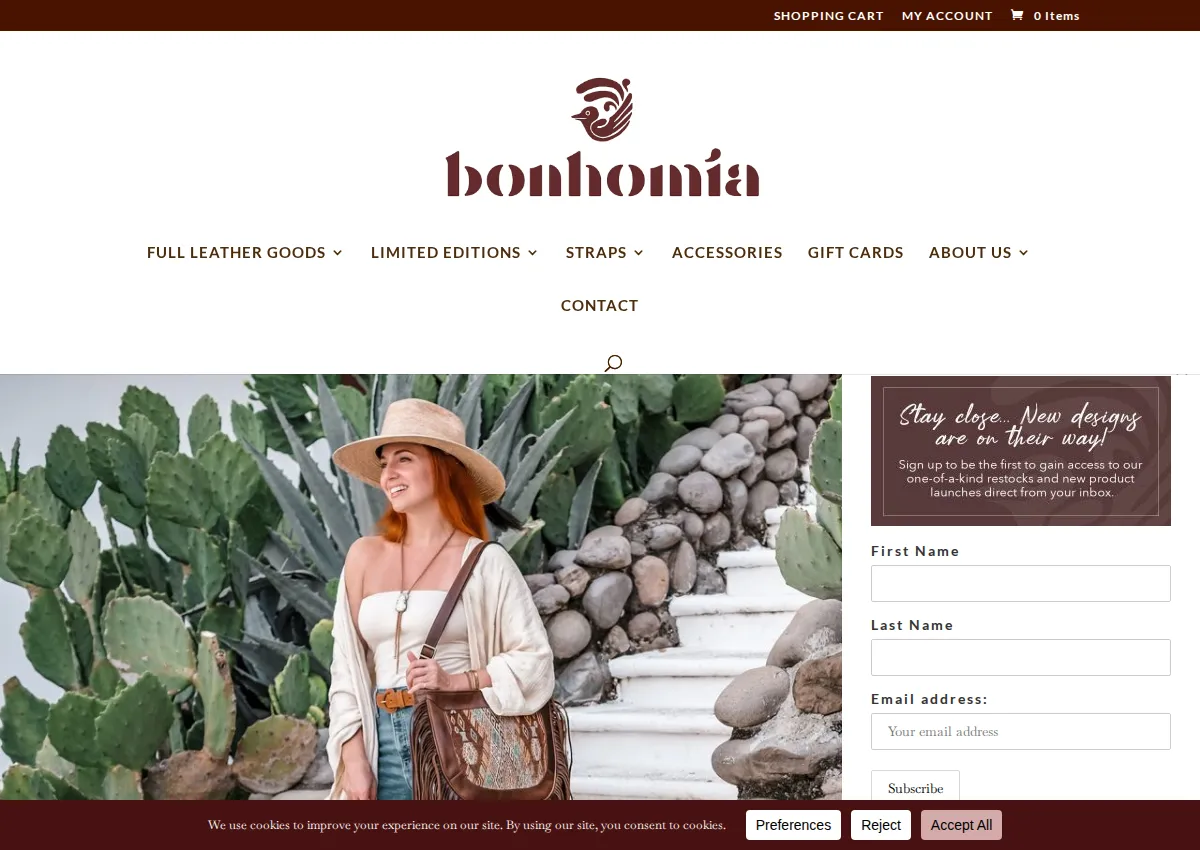 Store homepage