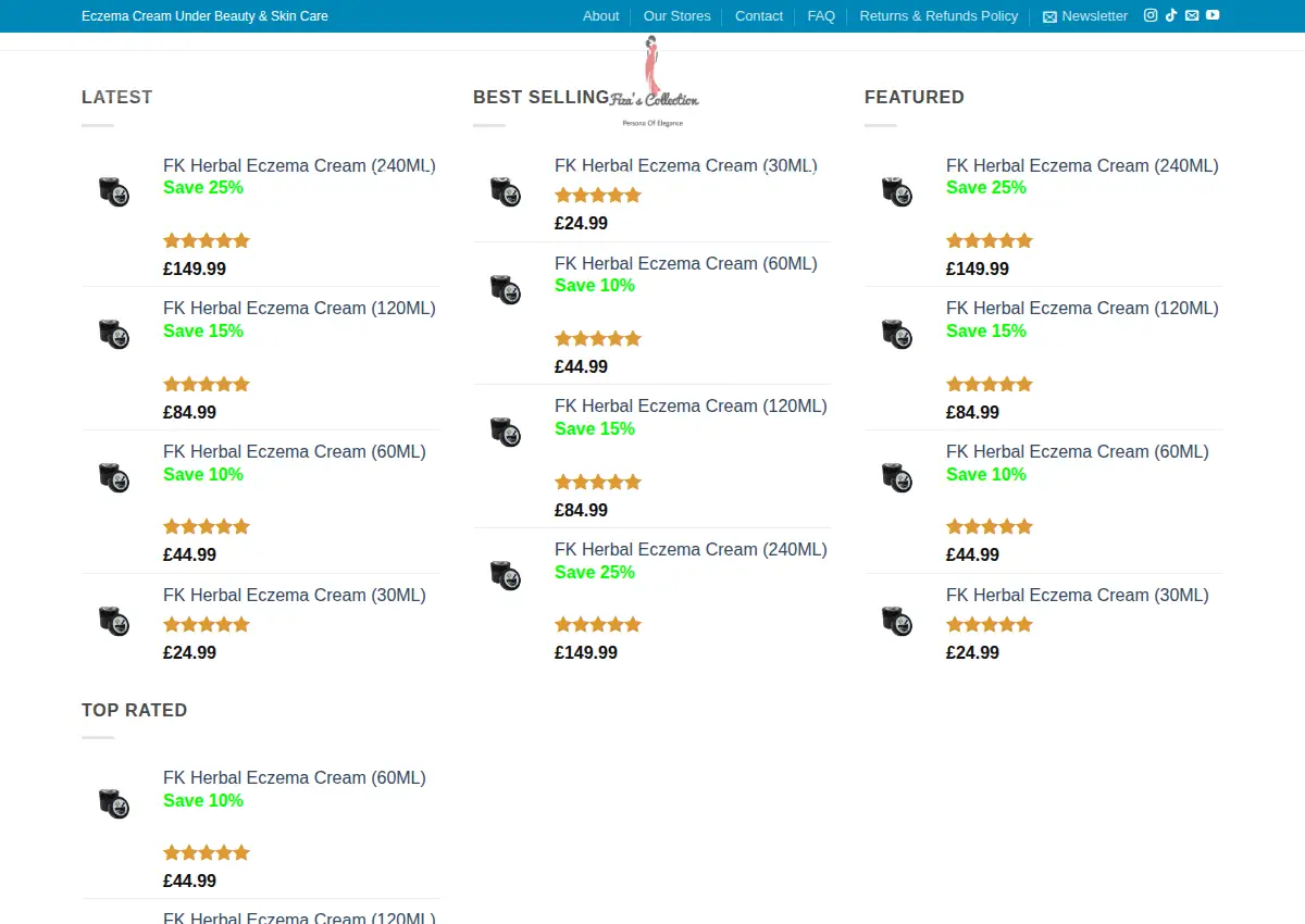 Store homepage
