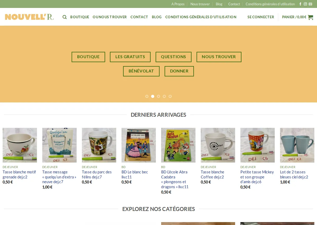 Store homepage
