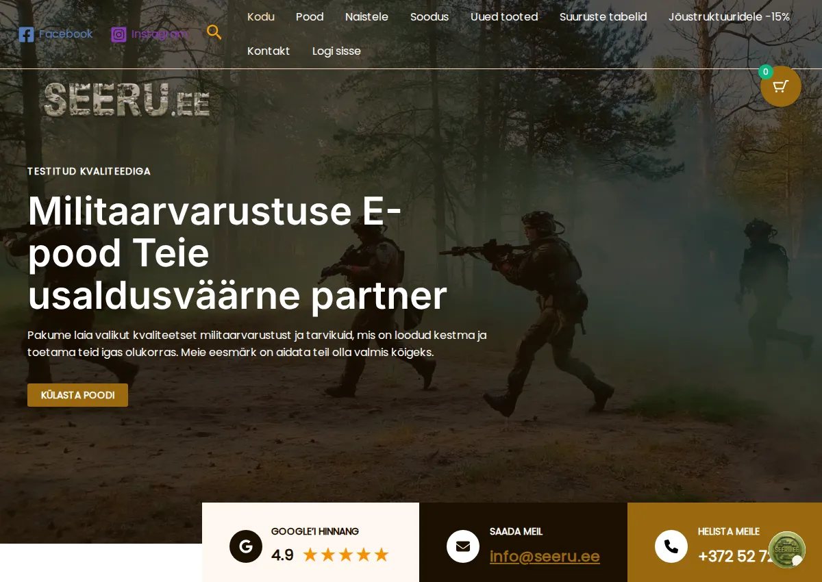 Store homepage