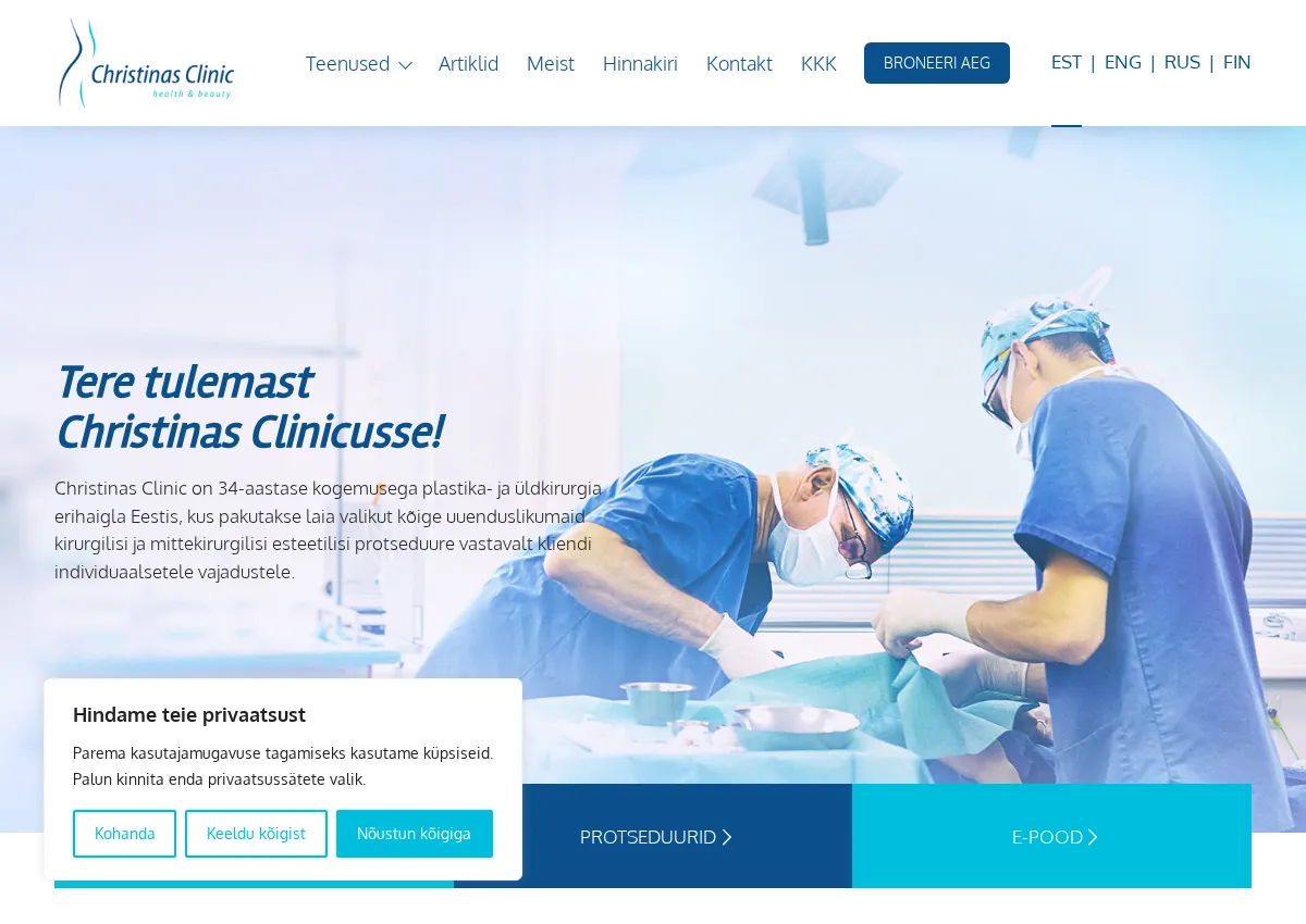 Store homepage
