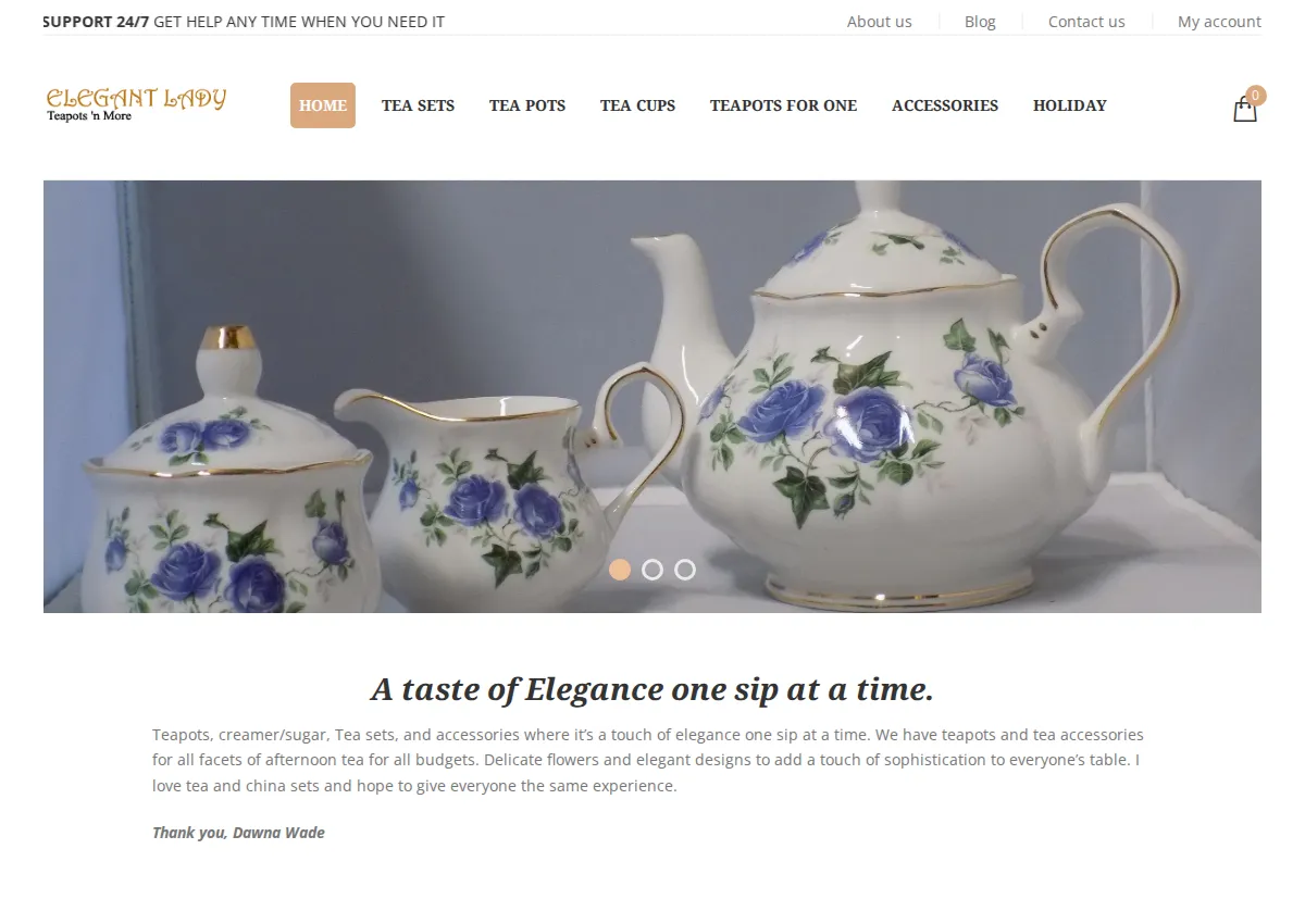 Store homepage