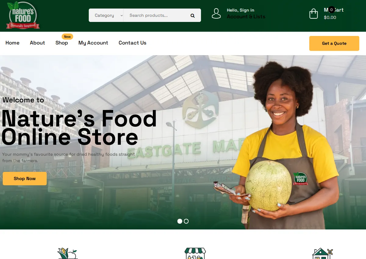 Store homepage