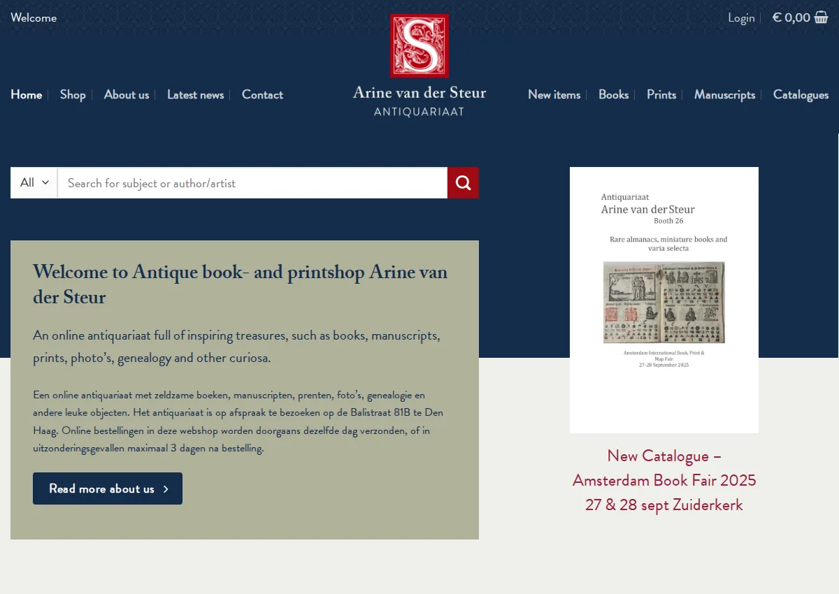 Store homepage