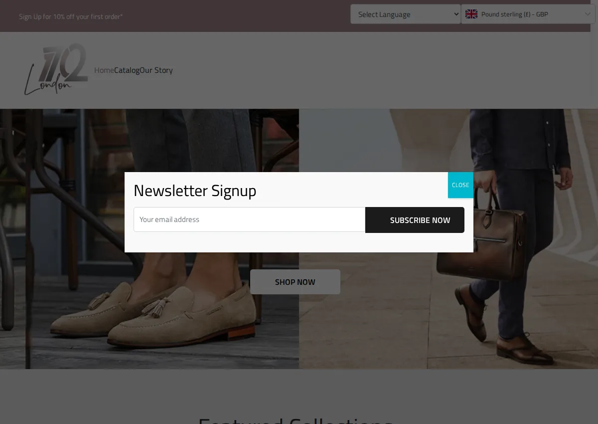 Store homepage