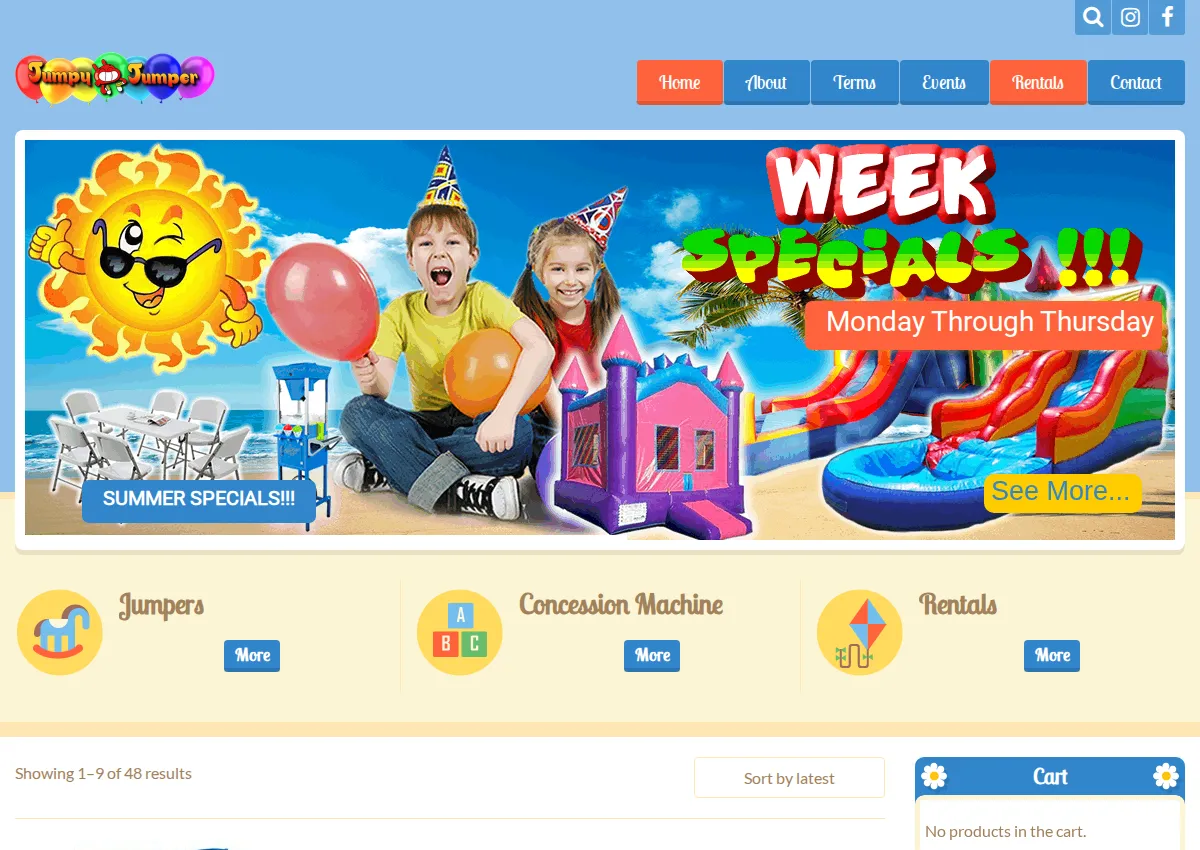Store homepage