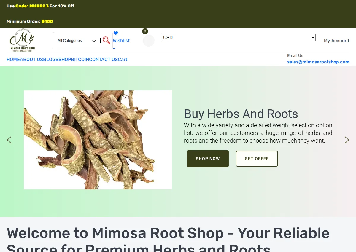 Store homepage