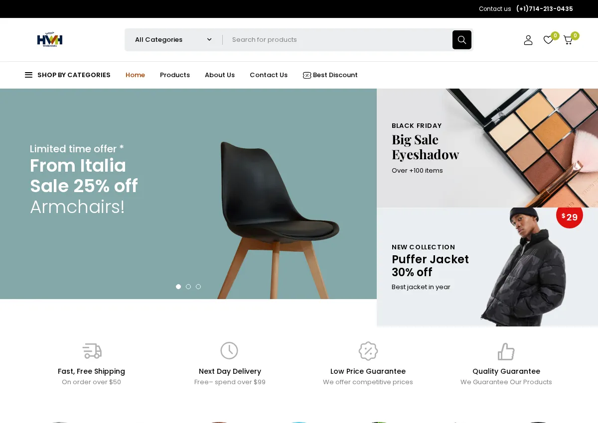 Store homepage