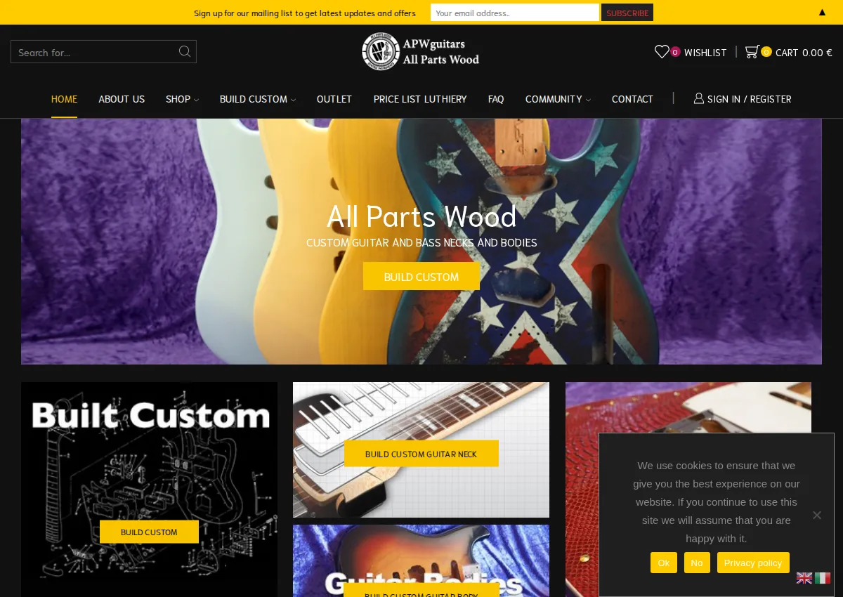 Store homepage